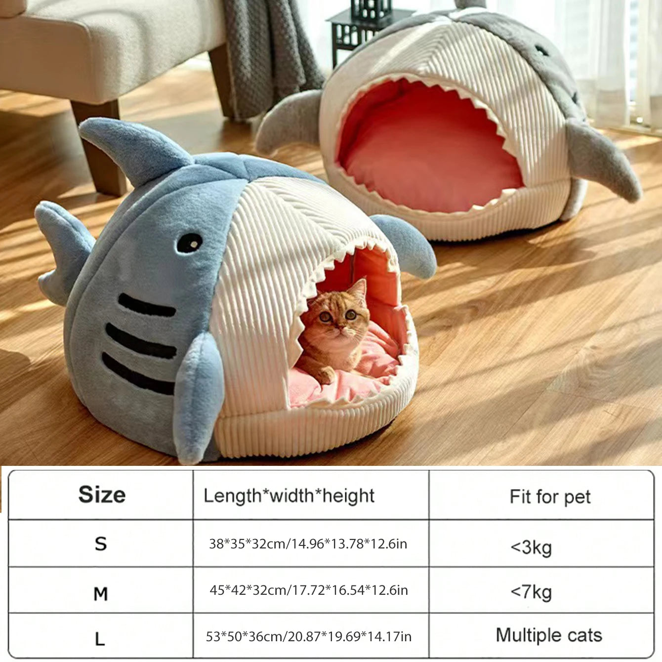 panier pour chat - requin