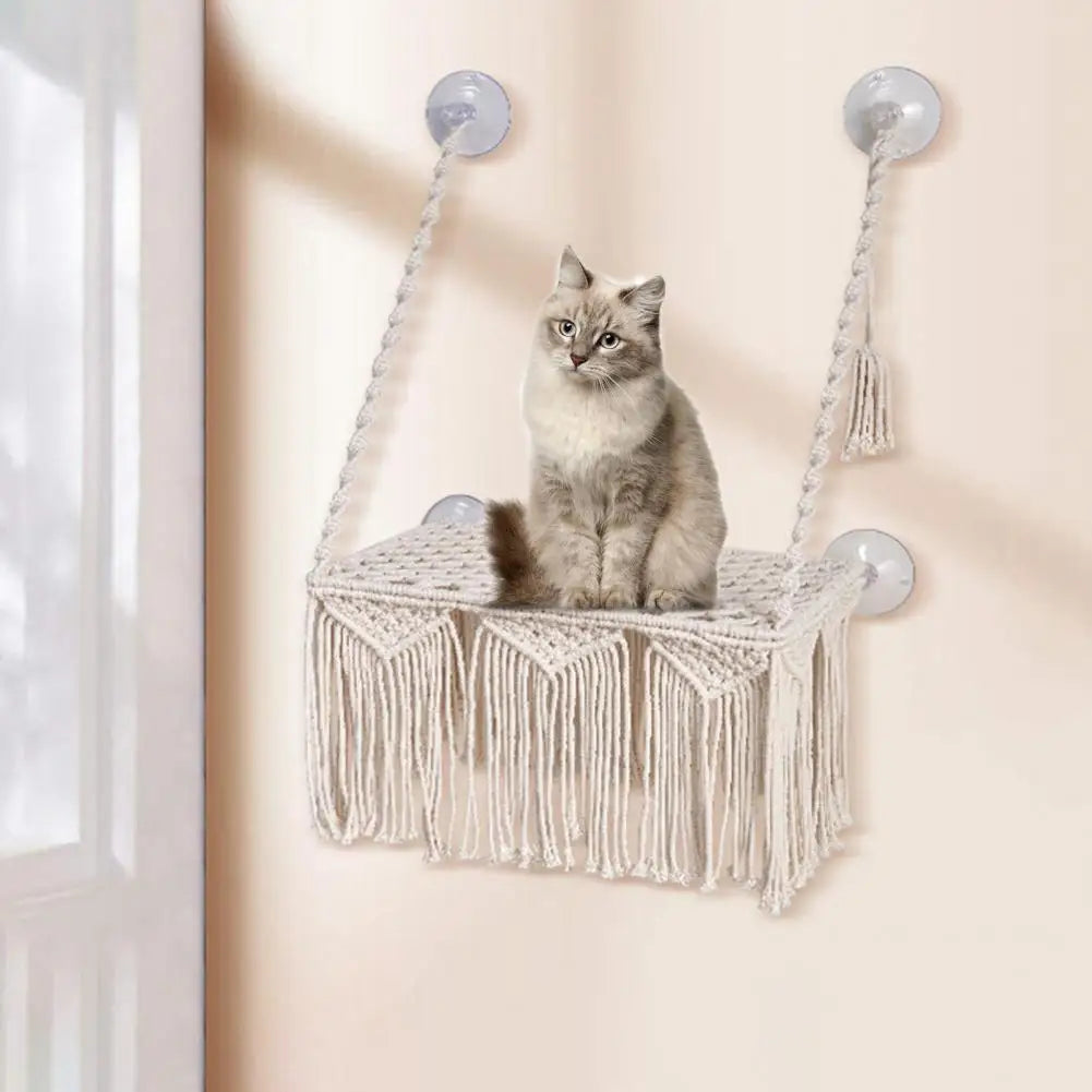 Hamac bohemien pour chat -  fenetre et mural