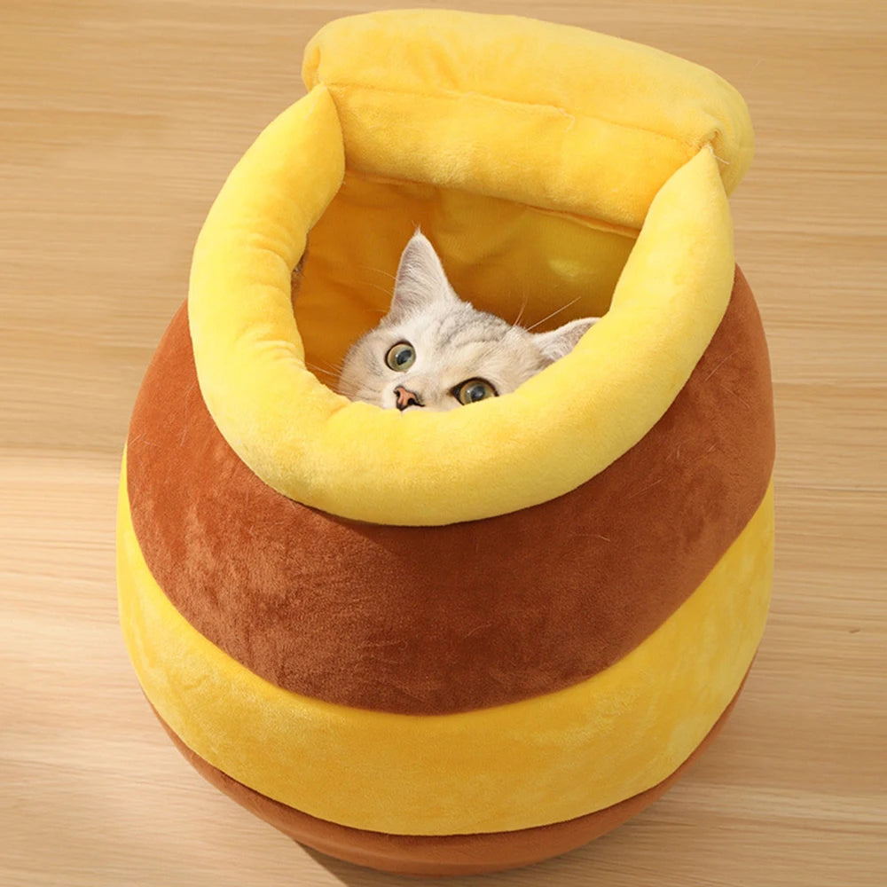 lit pour chat - pot de miel